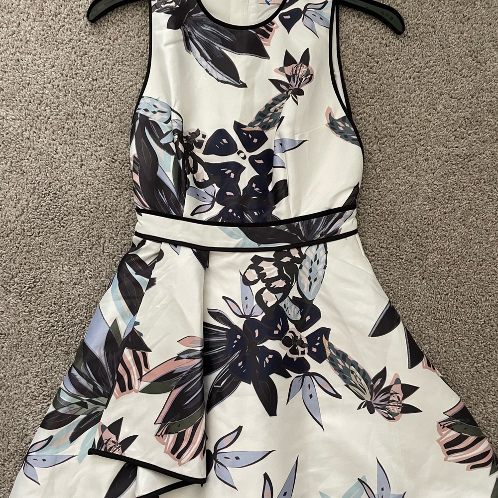 KEEPSAKE the Label Cream Dress with Black & Pastel Floral Print